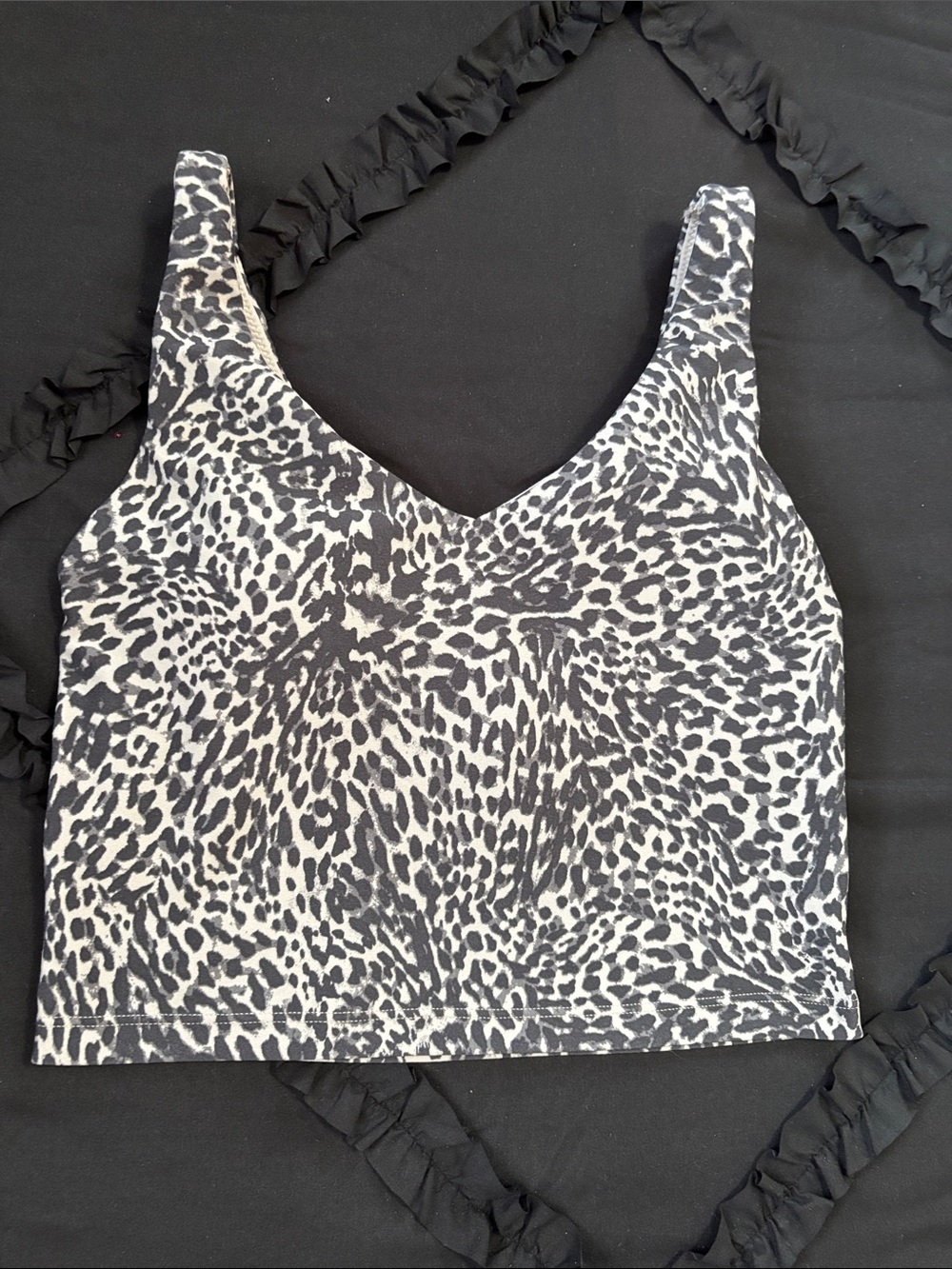 Aerie Offline longline leopard sports bra/crop